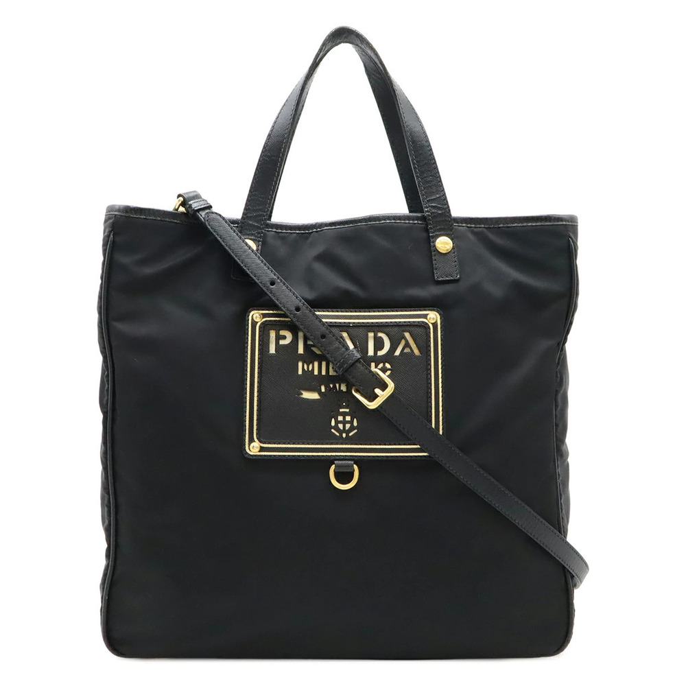 Prada Tote Tessuto Saffiano bag shoulder leather NERO black